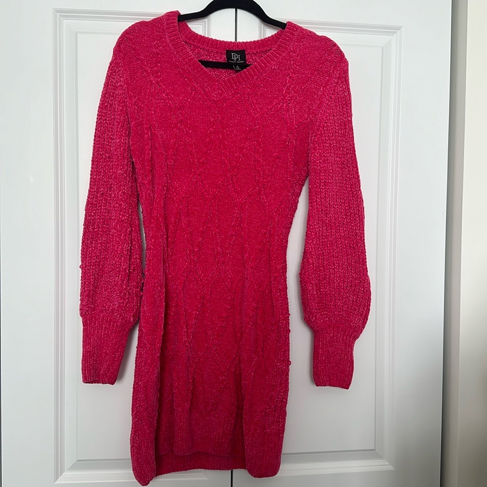 Derek hear knit hot pink sweater dress size M